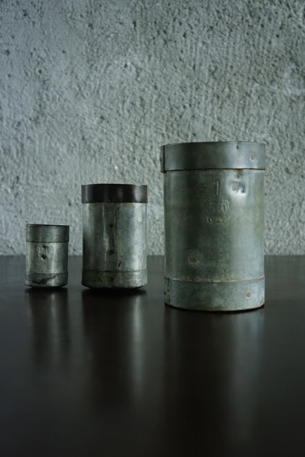 SOLD >galvanized measure cups