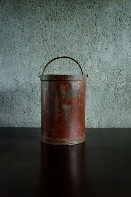 SOLD >red iron bucket