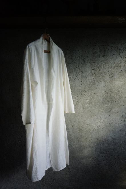cotton robe coat unbleached