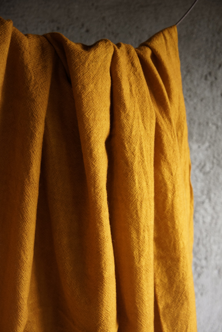 plain weave woolen stole -turmeric-