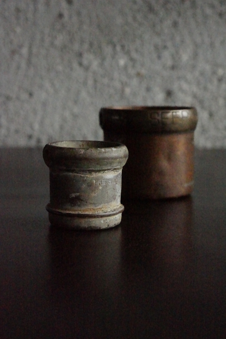 SOLD > brass measure cups