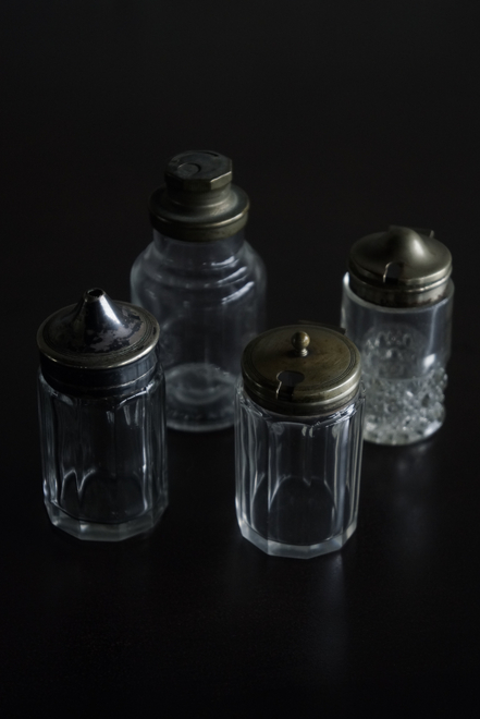 glass small pot & bottle